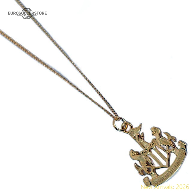 Newcastle United FC 18ct Gold Plated on Silver Pendant & Chain-Football Shirts Shop
