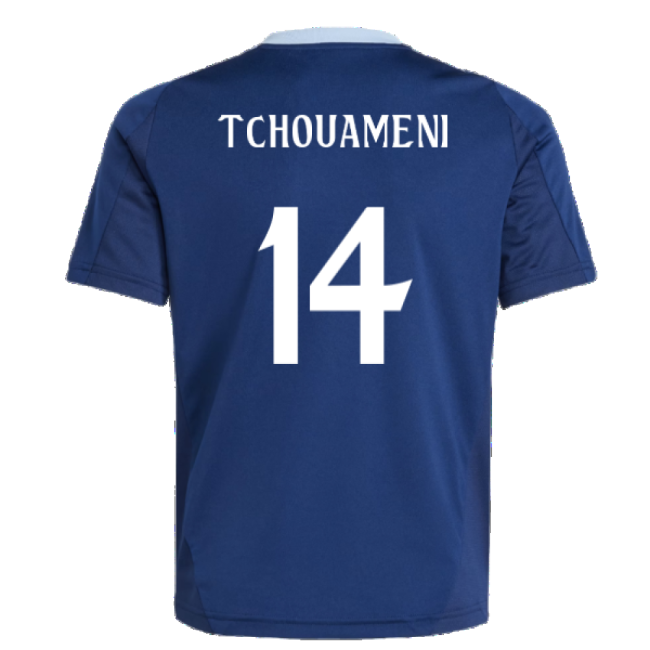 2024-2025 Real Madrid Training Jersey (Navy) - Kids (Tchouameni 14)-Football Shirts Shop