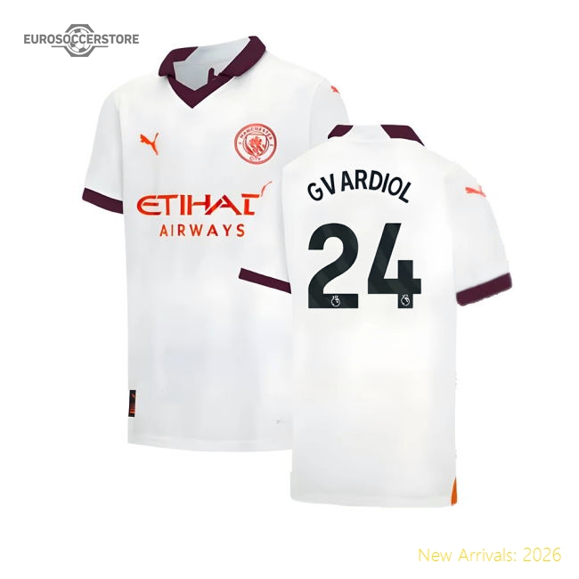 2023-2024 Man City Away Shirt (Kids) (Gvardiol 24)-Football Shirts Shop