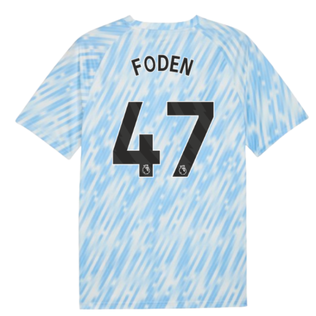 2025-2026 Man City Warm Up Jersey (Silver Sky) (Foden 47)-Football Shirts Shop