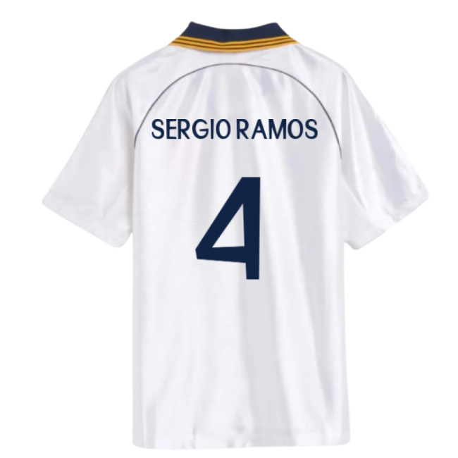 1998-2000 Real Madrid Reissue Home Shirt (Sergio Ramos 4)-Football Shirts Shop