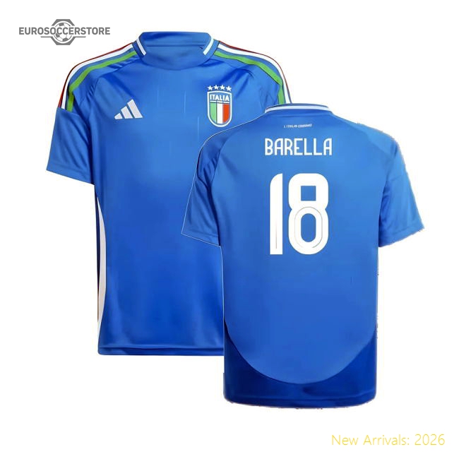 2024-2025 Italy Home Shirt (Kids) (BARELLA 18)-Football Shirts Shop