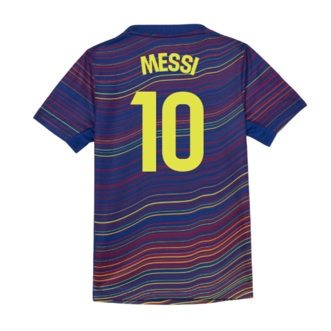 2025-2026 Barcelona Academy Pro Pre Match Shirt (Blue) - Kids (Messi 10)-Football Shirts Shop