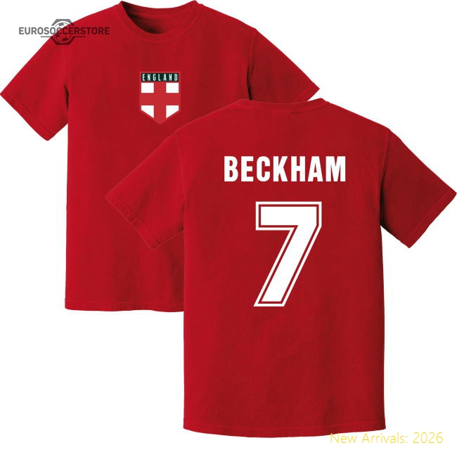 Beckham England Training Jersey (Red)-Football Shirts Shop