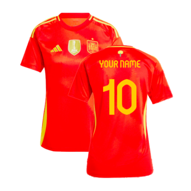 2024-2025 Spain Home Shirt (Ladies) (Your Name)-Football Shirts Shop