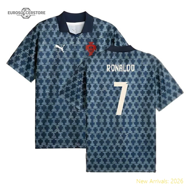 2025-2026 Portugal ftblNRGY+ Retro Jersey (Persian Blue) (Ronaldo 7)-Football Shirts Shop