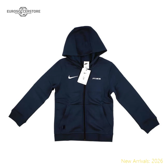 2022-2023 France Full Zip Hoody (Navy) - Kids-Football Shirts Shop