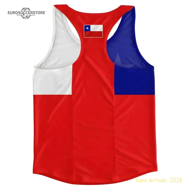 Chile Flag Running Vest-Football Shirts Shop