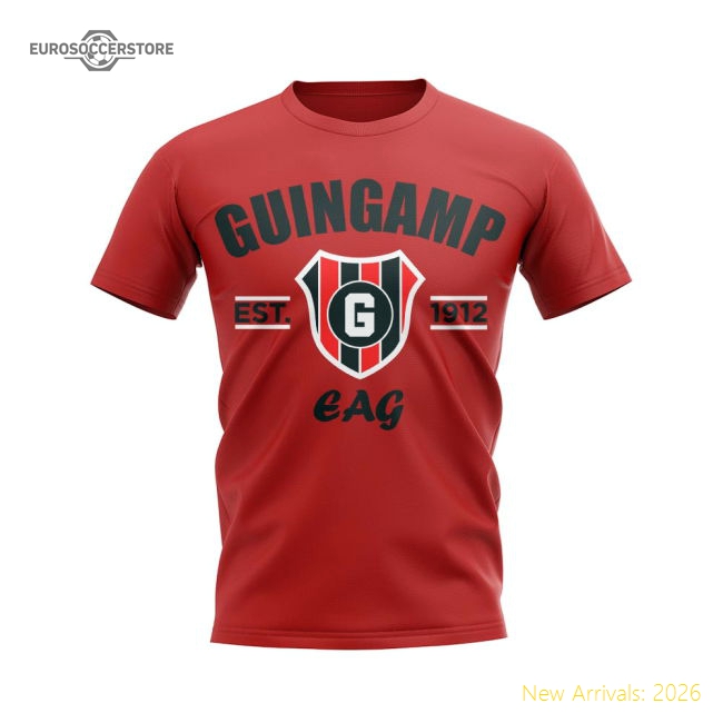 Guingamp Established Football T-Shirt (Red)-Football Shirts Shop