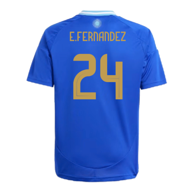 2024-2025 Argentina Away Shirt (Kids) (E.FERNANDEZ 24)-Football Shirts Shop