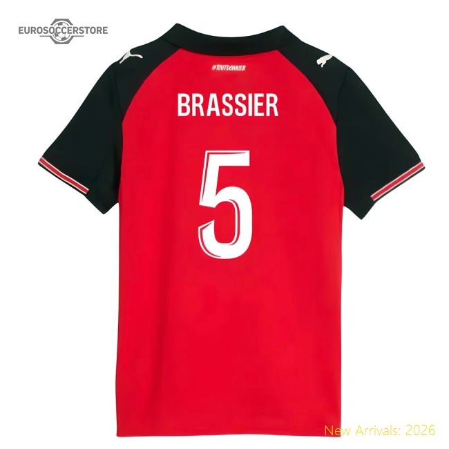 2025-2026 Stade Rennais Home Shirt (Kids) (Brassier 5)-Football Shirts Shop