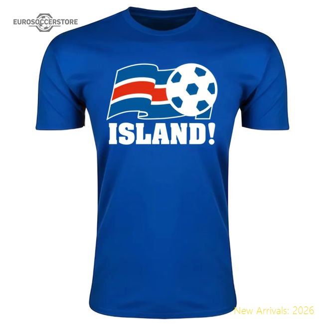 Iceland Football Federation T-Shirt (Blue)-Football Shirts Shop