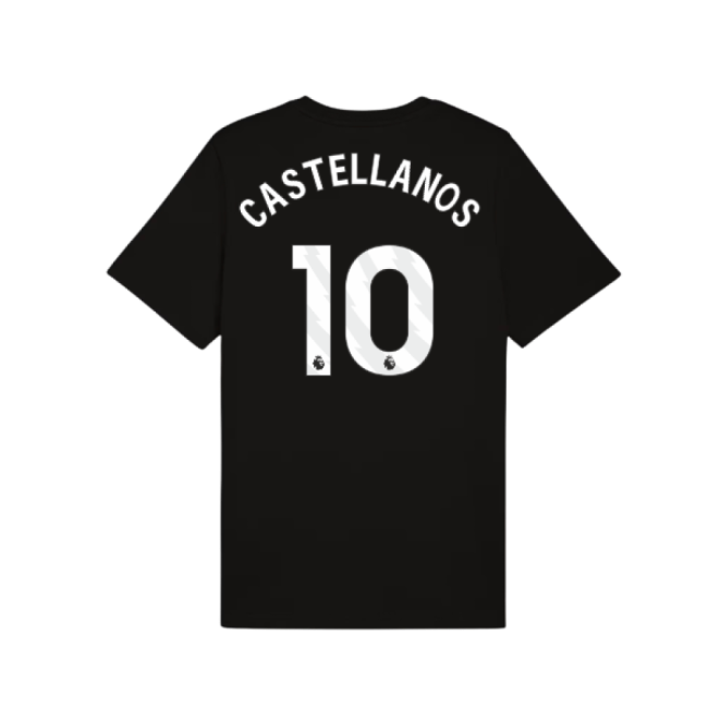 2025-2026 Man City FtblESS Tee (Black) (Castellanos 10)-Football Shirts Shop