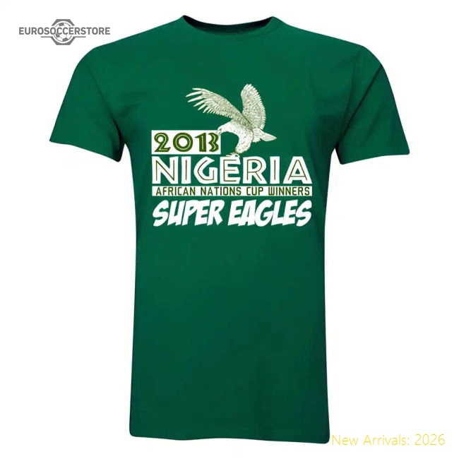 2013 Nigeria CAF Winners T-Shirt (Green) - Emenike 9-Football Shirts Shop
