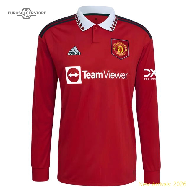 2022-2023 Man Utd Long Sleeve Home Shirt-Football Shirts Shop
