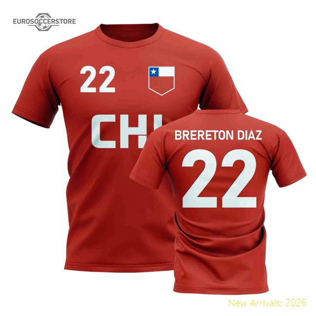 Ben Brereton Díaz Country Code Chile Hero T-Shirt (Red)-Football Shirts Shop