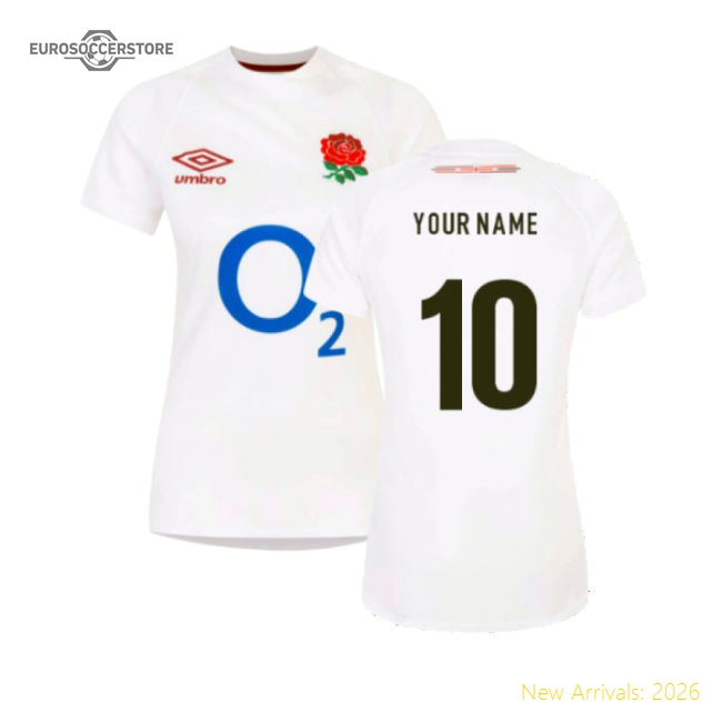 2023-2024 England Rugby Home Replica Shirt (Womens) (Your Name)-Football Shirts Shop