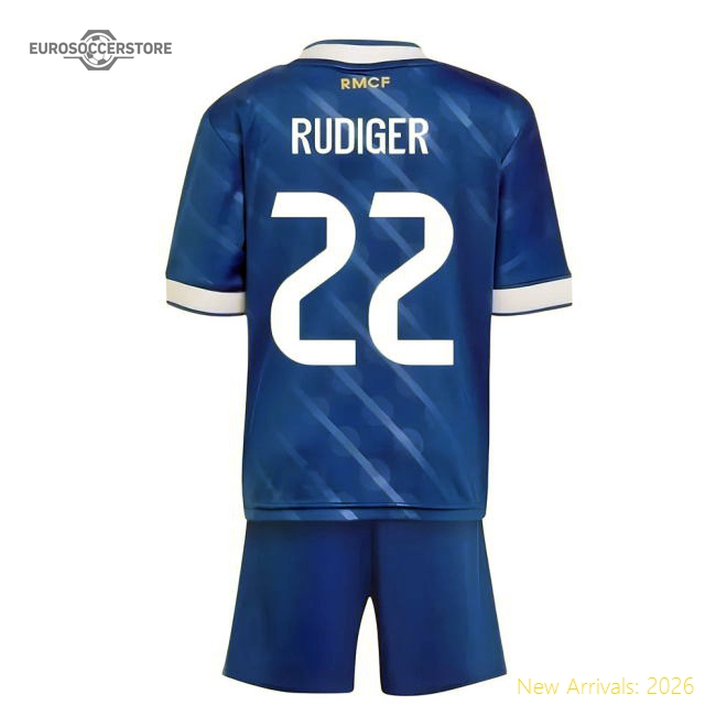 2025-2026 Real Madrid Third Youth Kit (Rudiger 22)-Football Shirts Shop