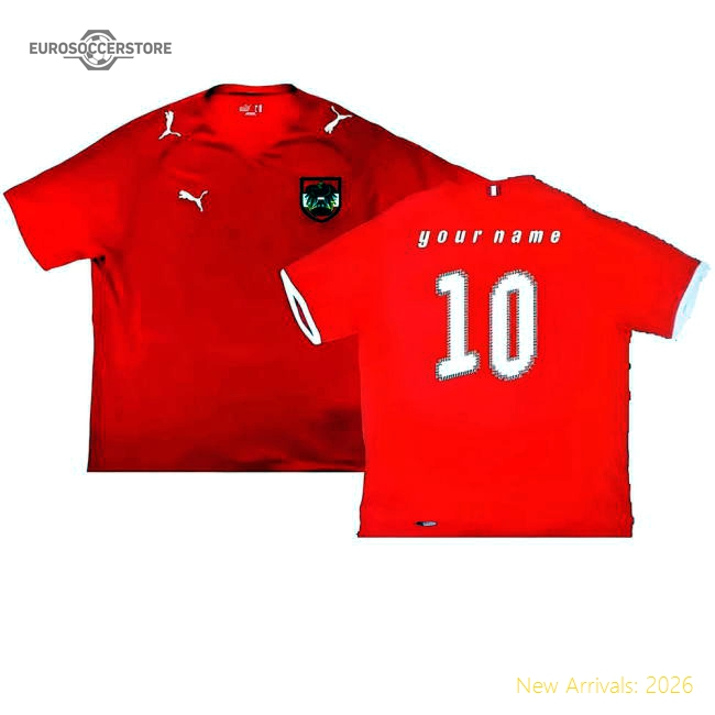 Austria 2008-09 Home Shirt ((Good) S) (Your Name)-Football Shirts Shop