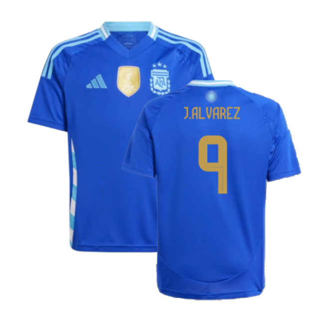 2024-2025 Argentina Away Shirt (Kids) (J.ALVAREZ 9)-Football Shirts Shop