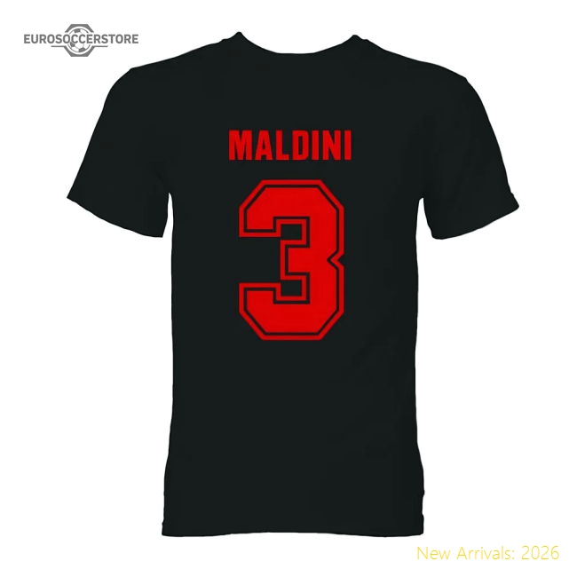 Paolo Maldini AC Milan Hero T-Shirt (Black)-Football Shirts Shop