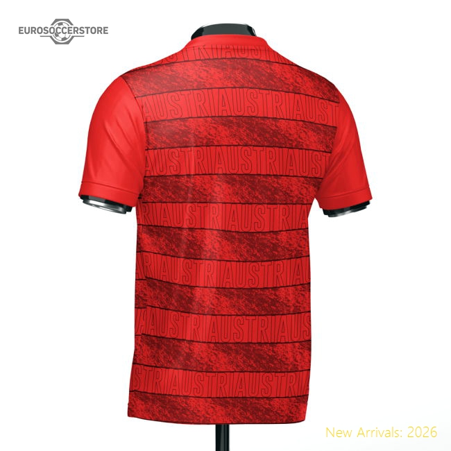 Austria Heritage Red Football Jersey (Wolvate) Adult Short Sleeve-Football Shirts Shop