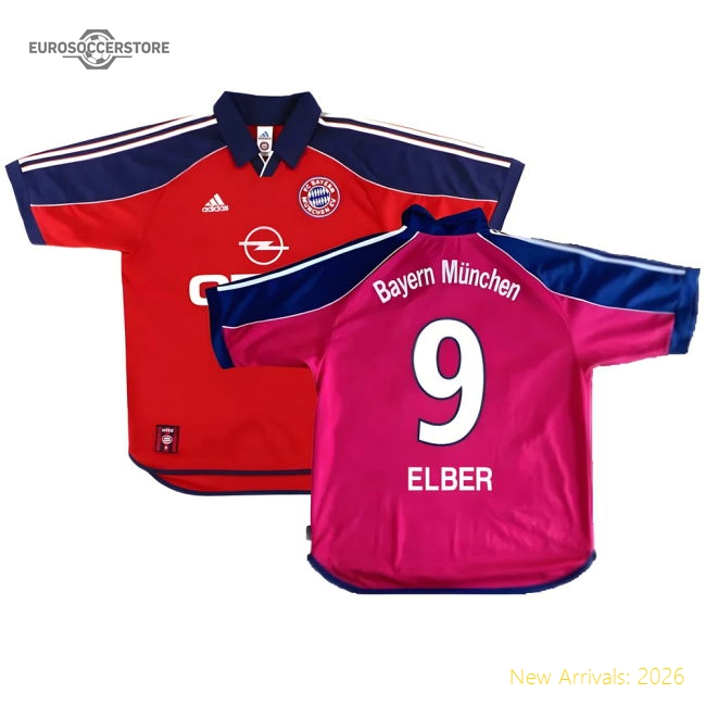 Bayern Munich 1999-01 Home Shirt ((Excellent) S) (Elber 9)-Football Shirts Shop