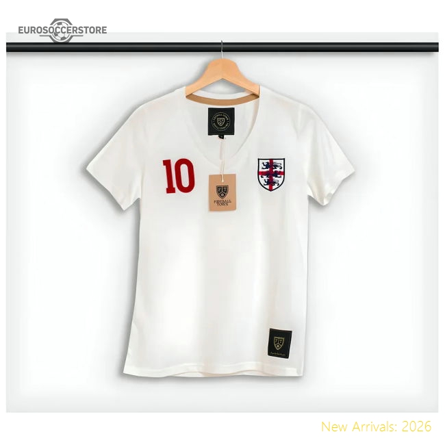 England The Lions Cross 10 Retro Shirt (Womens)-Football Shirts Shop