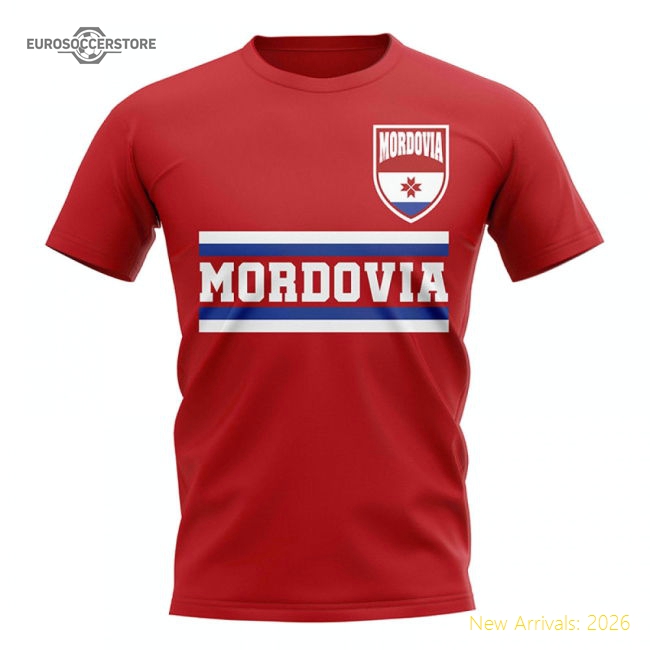 Mordovia Core Football Country T-Shirt (Red)-Football Shirts Shop