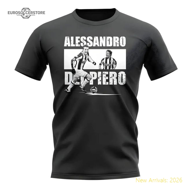 Alessandro Del Piero Player Collage T-Shirt (Black)-Football Shirts Shop