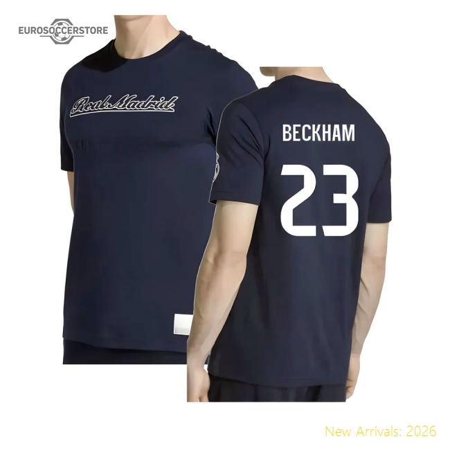 2025-2026 Real Madrid US Tee (Navy) (Beckham 23)-Football Shirts Shop