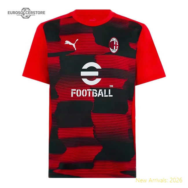 2024-2025 AC Milan Prematch SS Shirt (Red)-Football Shirts Shop