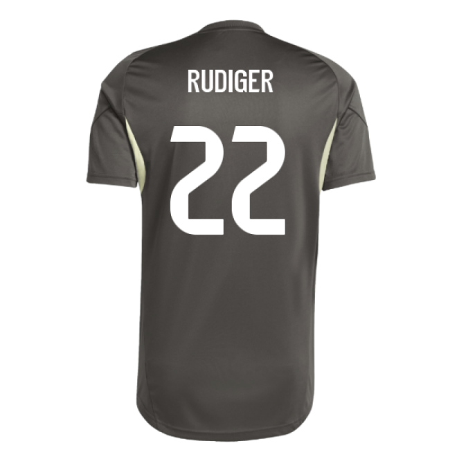 2025-2026 Real Madrid Training Jersey (Utility Grey) (Rudiger 22)-Football Shirts Shop
