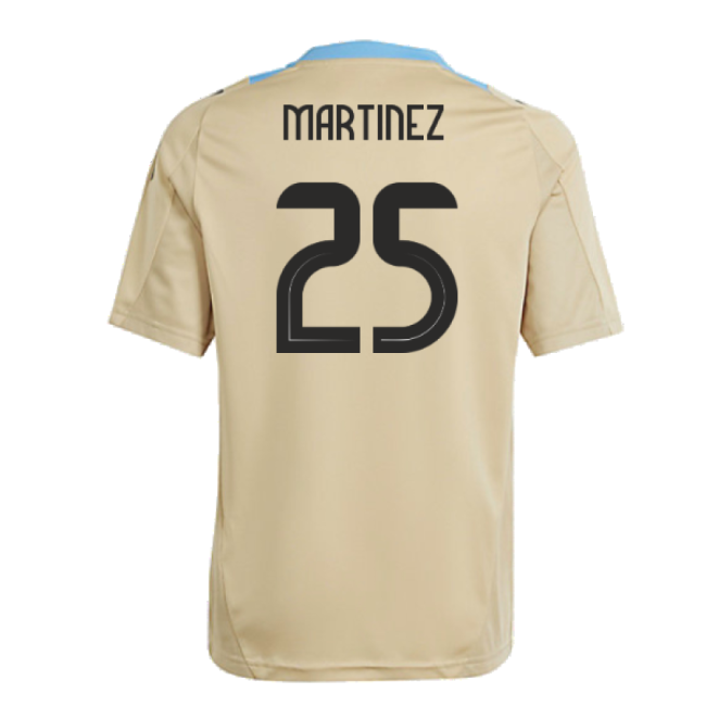 2024-2025 Argentina Training Jersey (Hazy Beige) - Kids (MARTINEZ 25)-Football Shirts Shop