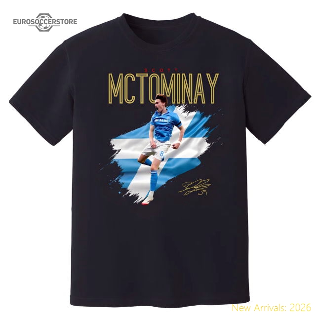 Scott McTominay Napoli Celebration T-Shirt (Black)-Football Shirts Shop