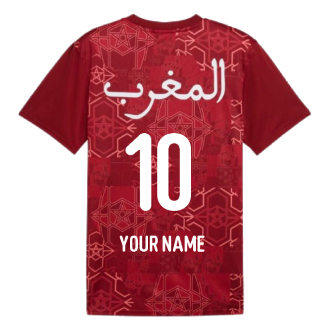 2024-2025 Morocco Prematch SS Jersey (Red) (Your Name)-Football Shirts Shop