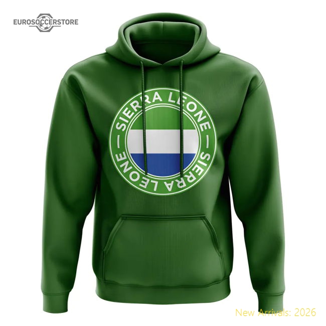 Sierra Leone Football Badge Hoodie (Green)-Football Shirts Shop