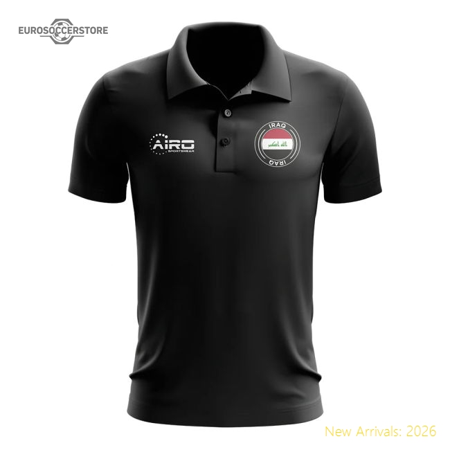 Iraq Football Polo Shirt (Black)-Football Shirts Shop