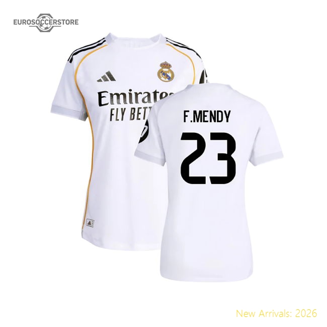 2025-2026 Real Madrid Authentic Home Shirt (Womens) (F.Mendy 23)-Football Shirts Shop