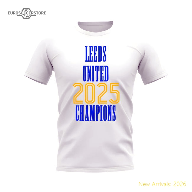 Leeds United 2025 Champions T-Shirt (White)-Football Shirts Shop