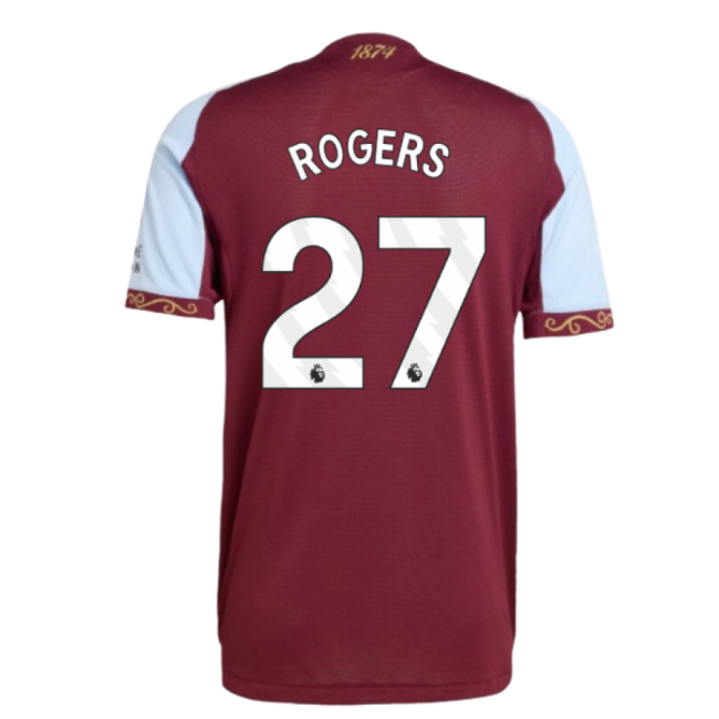 2025-2026 Aston Villa Authentic Home Shirt (Rogers 27)-Football Shirts Shop