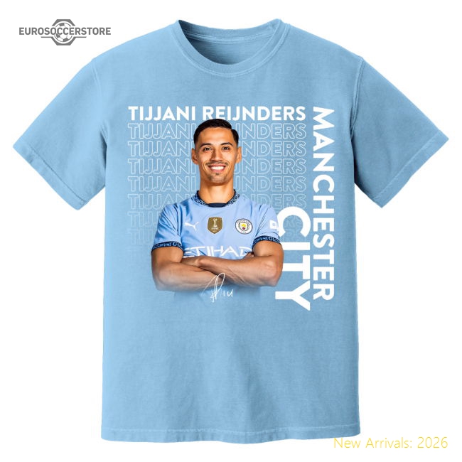 Tijjani Reijnders Man City T-Shirt (Sky)-Football Shirts Shop