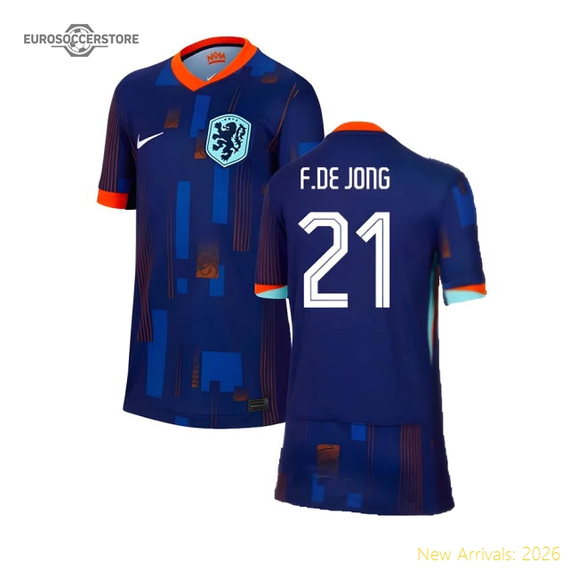 2024-2025 Netherlands Away Shirt (Kids) (F.De Jong 21)-Football Shirts Shop