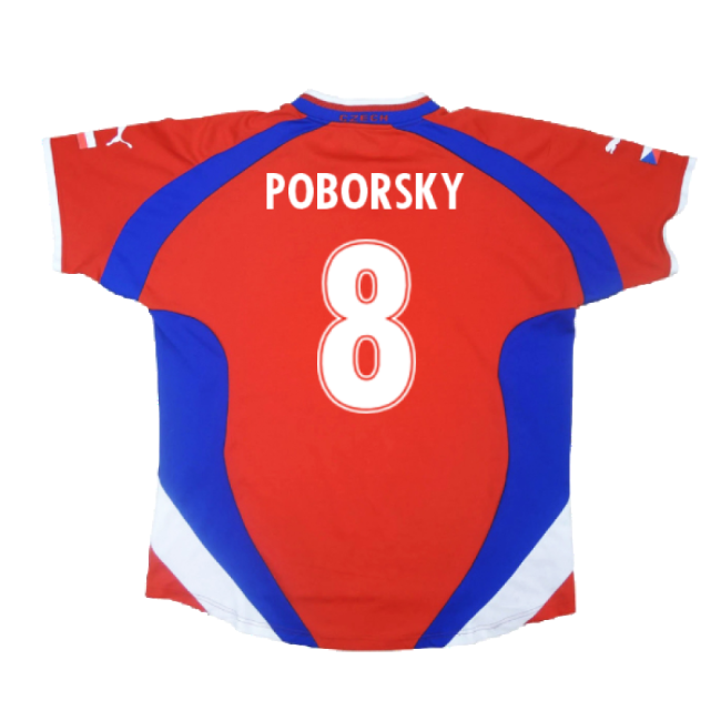 Czech Republic 2000-02 Home Shirt ((Excellent) L) (Poborsky 8)-Football Shirts Shop