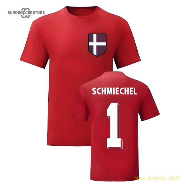 Peter Schmiechel Denmark National Hero Tee (Red)-Football Shirts Shop