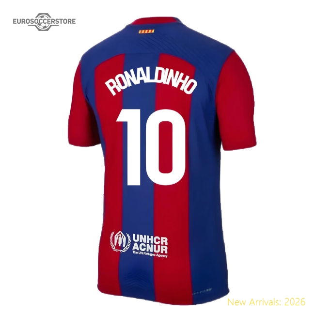 2023-2024 Barcelona Authentic Home Shirt (Ronaldinho 10)-Football Shirts Shop