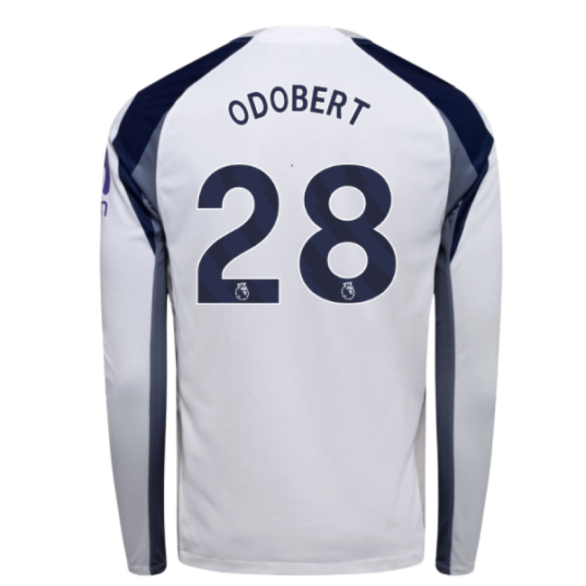 2025-2026 Tottenham Long Sleeve Home Shirt (Odobert 28)-Football Shirts Shop