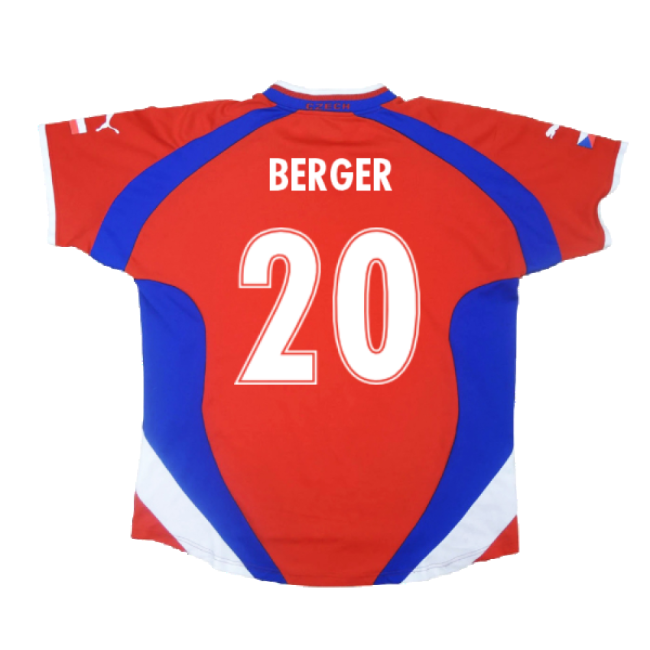 Czech Republic 2000-02 Home Shirt ((Very Good) L) (Berger 20)-Football Shirts Shop