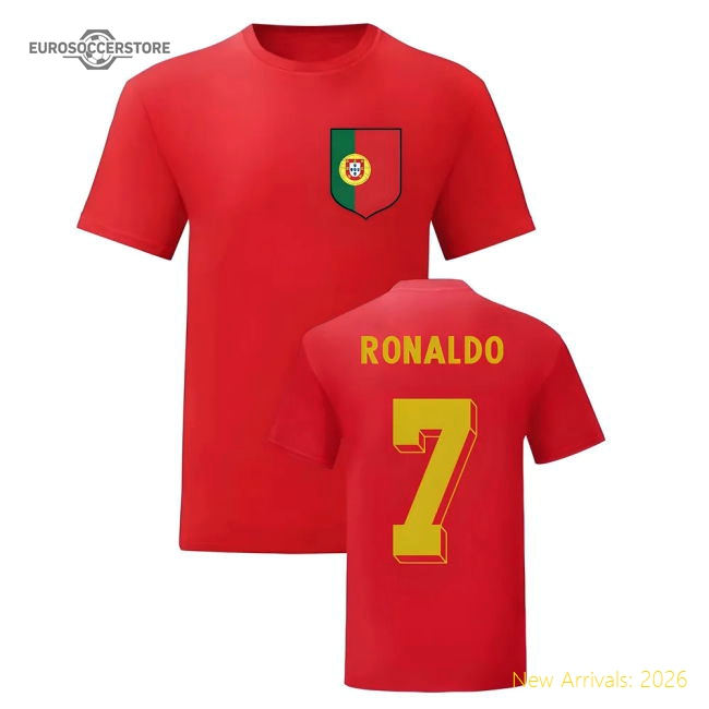 Cristiano Ronaldo Portugal National Hero Tee (Red)-Football Shirts Shop