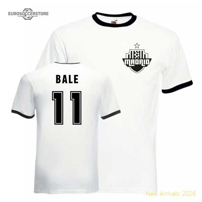 Gareth Bale Real Madrid Ringer Tee (white-black)-Football Shirts Shop